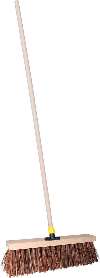 Brumag Straatbezem THOR voor harde ondergrond - Harde bezemkop van 40 cm breed - Houten steel 119 cm
