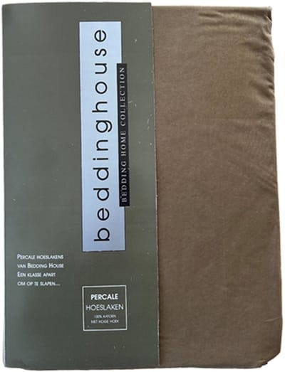 Beddinghouse Luxe Percale Katoen Hoeslaken - 160x200 cm - Army Green - Extra Hoge Hoek 30 cm - Perfecte Pasvorm