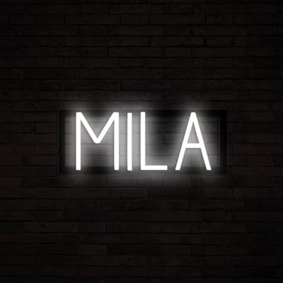 MILA - Neon LED Lamp Kinderkamer | SpellBrite | 38,62 x 16 cm | 6 Dimstanden & 8 Lichtanimaties | Naamlamp Wandlamp Neon Verlichting