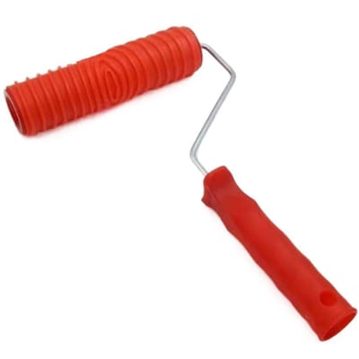 Rubberen Houtnerf Patroon Verfroller DIY Verftextuur Pigment Printen Muurschildering Roller met Handvat Huisgereedschap red