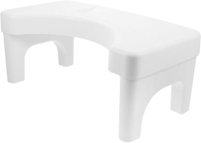 Kunststof Opstapje - Toiletkrukje Voetsteun - Comfortabel Zitten - Antislip Bodem - 39x22x16cm - Wit