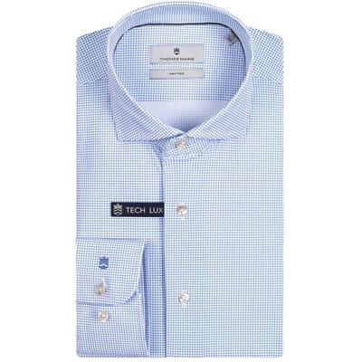 Thomas Maine Overhemd Allover Mini Dot Roma Modern Kent Tech Jersey Knit Licht Blauw / male