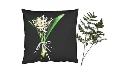 Sierkussens - Kussentjes Woonkamer - 50x50 cm - Lelietjes van dalen - Bloemen - Stilleven - Flora