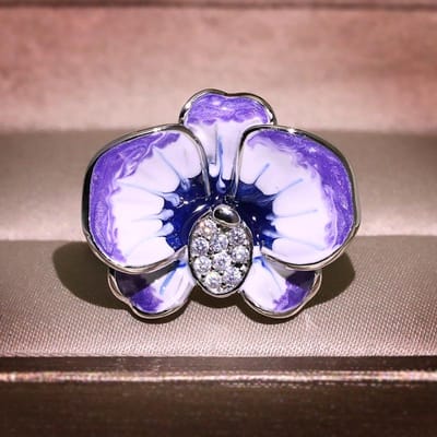 Hoogwaardige Emaille Meisjes Oorring ring sets Luxe Voor Vrouwen Emaille Oorring ring Fijne Sieraden cadeau white