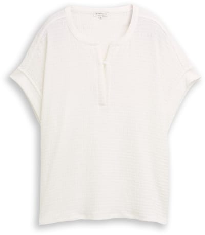 Tom Tailor - Crinkle T-shirt - Maat S - Whisper White