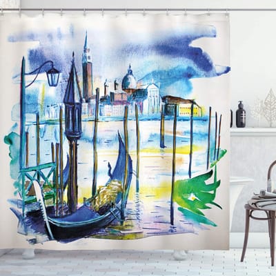 ABAKUHAUS douchegordijn – Venetië-boot – 175x240 cm – Polyester
