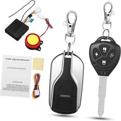 Motorfiets Alarm Systeem - Scooter Beveiliging - Voertuig Beschermen - Afstandsbediening Start - 7 x 6.5 x 2 cm - Zwart