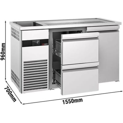 GGM Gastro Biertheke PREMIUM - 1550x700mm - 1 Tür & 2 Schubladen