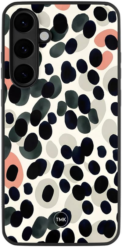 Hoesje geschikt voor Samsung Galaxy S25 FE - Modern dots - Multi - TPU case - Gestipt - Hardcase zwart telefoonhoesje