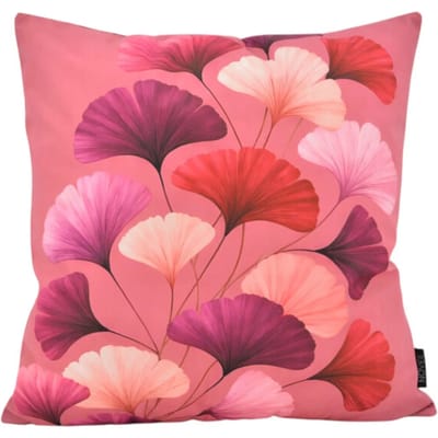 NOVÉE Sierkussen ginkgo pink | 45x45 cm | katoen/polyester