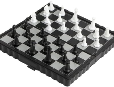 Schaakset - Schaakspel Reisschaak - Strategisch Denken - Magnetische Stukken - 13x13cm - Antiek