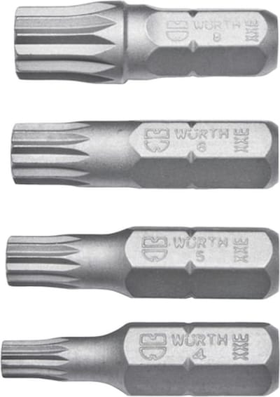 Wurth - Assortiment XZN-veeltandbits, 4-delig - Assortiment XZN-veeltandbits, 4-delig x 1 st -