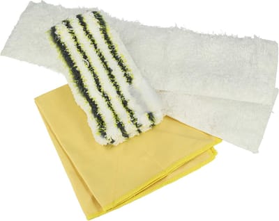 Microvezeldoek Set - Stoomreiniger Doeken - Vlekkeloos Schoonmaken - Wasbaar Herbruikbaar - 4 Stuks - Wit Geel