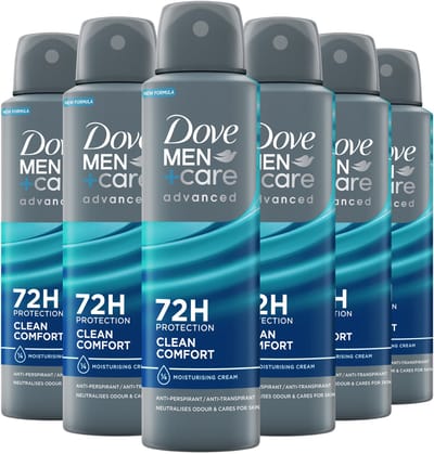 Dove Men+Care - Anti-Transpirant Deodorant Spray - Advanced - Clean Comfort - 6 x 150 ml