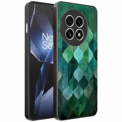 Geschikt voor OnePlus 13R Telefoonhoesje met Groene Bladeren Opdruk - TPU Backcover Case Green Leafs Design - Groen - Smartphonica geschikt voor OnePlus 13R