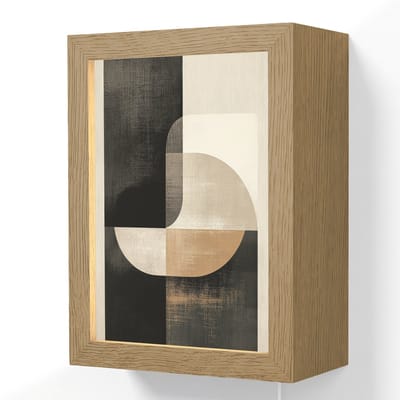 Wandlamp 15x20 cm - Oplaadbaar - Modern - Vierkant - Vormen - Wandlampen binnen woonkamer - Slaapkamer lamp met kabel - Decoratieve nachtlamp - Vloerlamp snoer