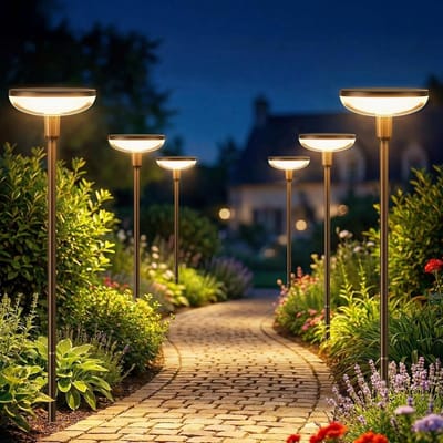 Set van 6 Zonne-energie Tuinlampen - 1000 mAh, IP65 Waterdicht, Moderne LED Verlichting voor Buiten met Grondpen en Warm Wit Licht voor Tuin Decoratie 50/82 cm