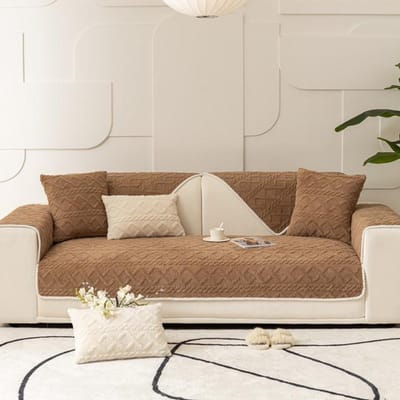 Dikker pluche bankhoes effen kleur bankhanddoek antislip combinatie bankkussen hoes voor woonkamer moderne huisdecoratie 1pc 45x45 pillowcase