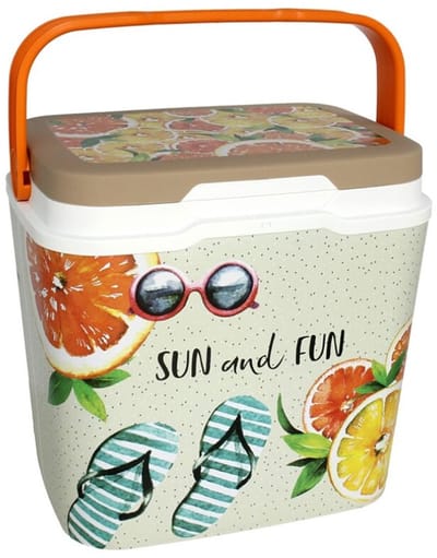 Sunnydays Beach Vibes Koelbox - 29 liter - kunststof - summer print - 39 x 27 x 37 cm
