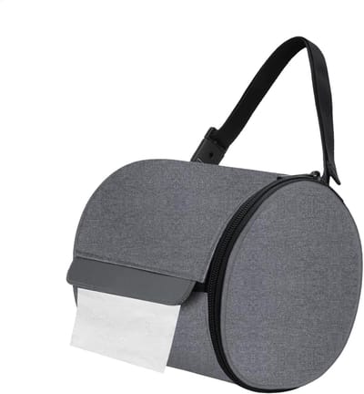 QTTVBTNA – 1 Stuk Toiletpapier Houder - Waterdicht - Met Draagriem - Toiletrol Opbergtas Bescherming Voor Outdoor Camping Reizen en Thuisgebruik - Lichtgewicht - Draagbaar - Herbruikbaar - Badkameraccessoires - Grijs