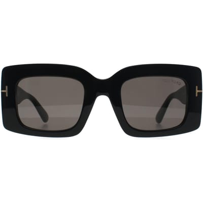 Tom Ford Brigitta FT1188 01A glanzend zwartgrijs met lichte spiegel zonnebril