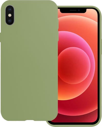 Hoes Geschikt voor iPhone X Hoesje Siliconen Back Cover Case - Hoesje Geschikt voor iPhone X Hoes Cover Hoesje - Groen