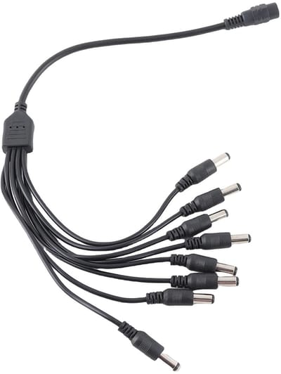 Dailygoody - DC Power Kabel Connectoren - Bewakingscamera - Stroomverdeling - Zwart - Splitteradapter - Voor veiligheidscamera's - Zwart