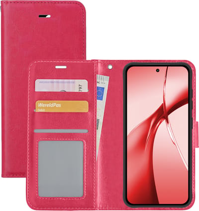 Hoesje - Met Pasjeshouder - Geschikt voor OnePlus Nord CE4 - Luxe Bookcase Portemonee - Flip Case - Kunstleer Book Case - Flipcase - Book Cover - Walletcase - Portemonneehoes - Donkergroen