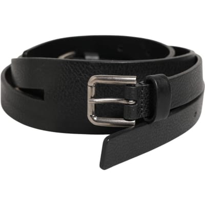 Dolce & Gabbana Zwarte Dubbele Band Leren Gouden Gesp Riem