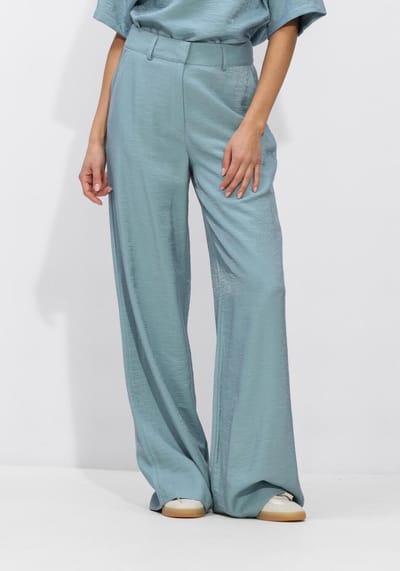 Jansen Amsterdam Dara Broek Ws 420 Long Wide Broeken Dames - Mint - Maat 44