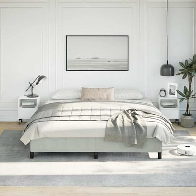 vidaXL - Bedframe - zonder - matras - lichtgrijs - 193x203 - cm - kingsize - fluweel