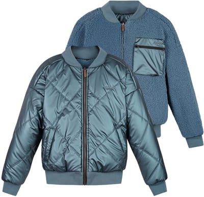 NoBell' - Bomber Reversible Bomber Jacket with hidden hood - Blauw - Maat 146-152