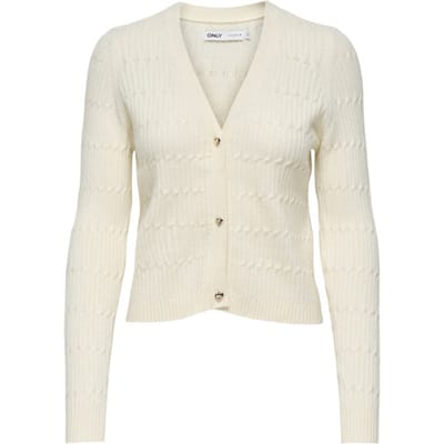 Only onlkatia ls cable v-neck cardi knt 15310902 whitecap gray