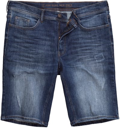 JP 1880 - Heren - Jeans-bermuda FLEXNAMIC® denim Straight Fit 5-pocket - Donkerblauw denim - Maat 52