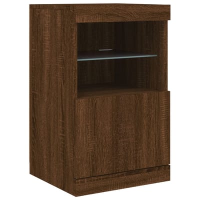 vidaXL - Dressoir - met - LED-verlichting - 41x37x67 - cm - bruin - eikenkleur