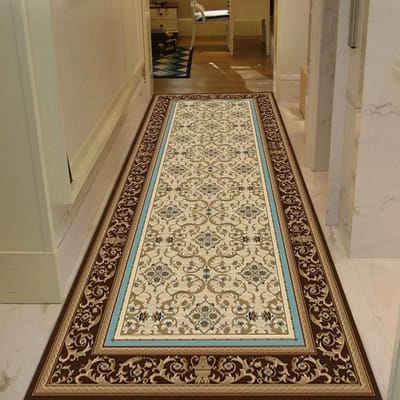 Luxe Lange Gangtapijten Voor Loper Hal Blauw Goud Jacquard Kleed Woonkamer Hotel Trappenhuis Mat Antislip Huis Keuken Kleed 60X100cm 23.6x39.4in