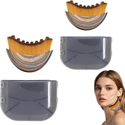 SnelShoppen - Set van 2 Lymfedrainage Gezichtsborstels voor Contouren, Zachte Haren voor Make-up, Masseren en Lymfatische Ontspanning, Ideaal voor Dag