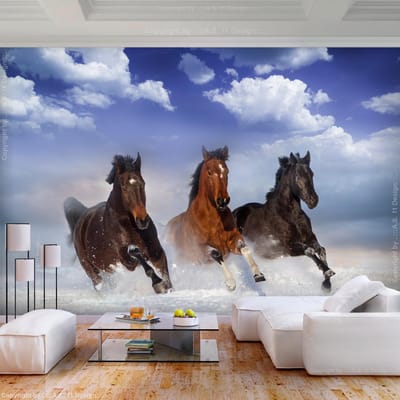 Fotobehang – Behangpapier - Fotobehang - Horses in the Snow 100x70 - Artgeist
