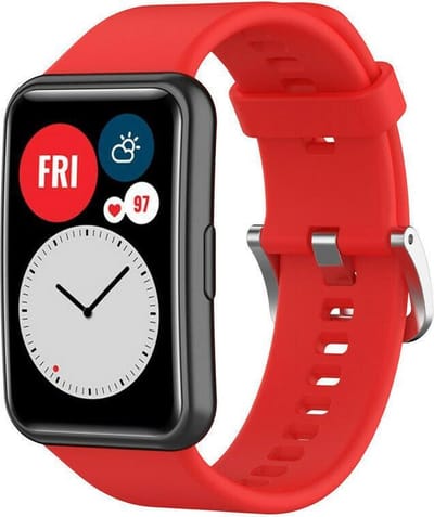Strap-it Siliconen Bandje – Geschikt voor Huawei Watch Fit / Huawei Watch Fit New – Rood