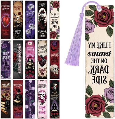 30 Stuks UV DTF Boekenleggers Wraps Transfer Stickers - Donker Gothic Design voor Lezers, Waterdichte Stickers voor Acryl, Plastic en Metaal