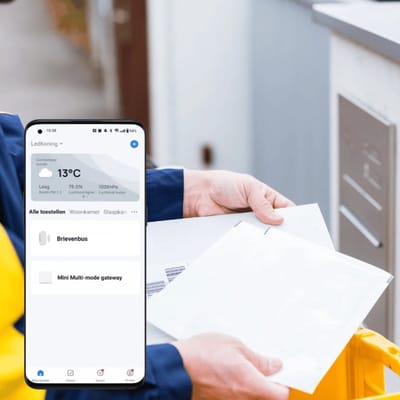 Slimme brievenbus sensor - Past op elke brievenbus met klep - Compact ontwerp - Ontvang een melding wanneer de klep opent en sluit