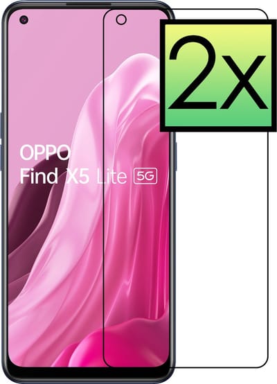 Screenprotector - 2 Stuks - Geschikt voor OPPO Find X5 Lite - Extra Sterk - Beschermglas - Gehard Glas - Tempered Glass - Screen Protector - Bescherm Cover
