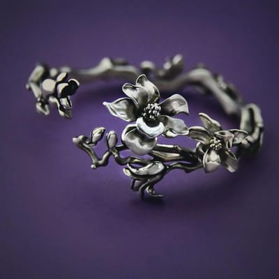 Zomer Onafhankelijk Ontwerp Handgemaakt Magnolia Dames Armband Exquise En Mooie Mode Sieraden 17-20cm black