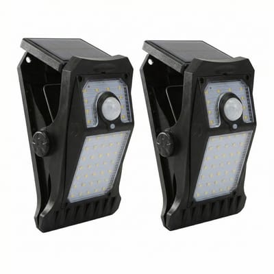 ECTEATOY® Buitenlamp - Buitenlamp - Bewegingssensor - 2 Stuks - Tuinverlichting Zonne-energie & USB - IP65 weerbestendig - Zwart- LED