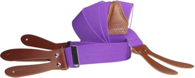 Pierre Mouton - Bretel - Volwassenen - Sterk met Leertjes - Paars - 120cm - 35mm - M - L