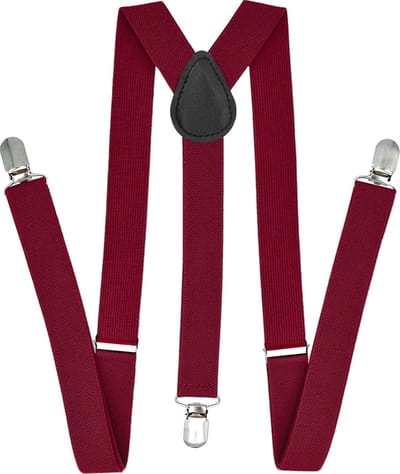 Fako Fashion - Heren Bretels - Dames Bretels - Effen - 100cm - Bordeaux Rood