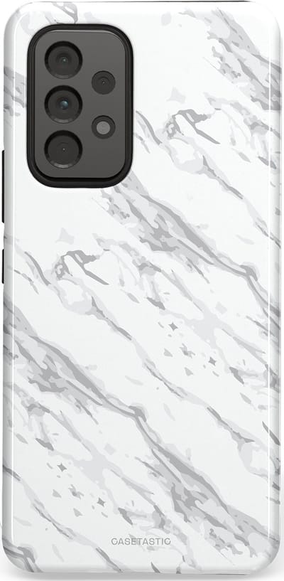 Casetastic hoesje geschikt voor Samsung Galaxy A53 (2022) 5G - Dubbellaagse bescherming - Arctisch Marmer - Fashion Case - Wit Lichtgrijs