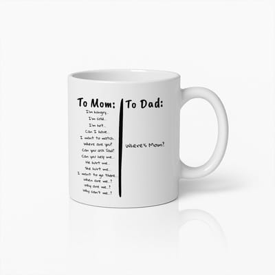 Grappige To Mom To Dad Mok – Hilarische Ouderschap Koffiemok – Leuk Cadeau voor Ouders met Kinderen