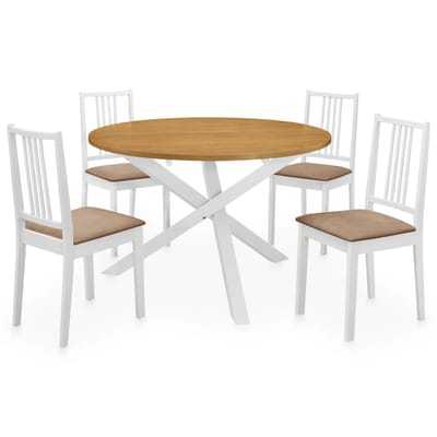 vidaXL - 5-delige - Eethoek - MDF - wit