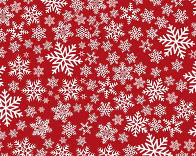 Kerst Placemat vinyl | Sneeuwvolkjes Rood / Wit | 6 stuks